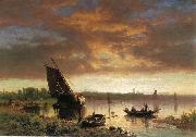 Albert Bierstadt Harbor_Scene oil painting